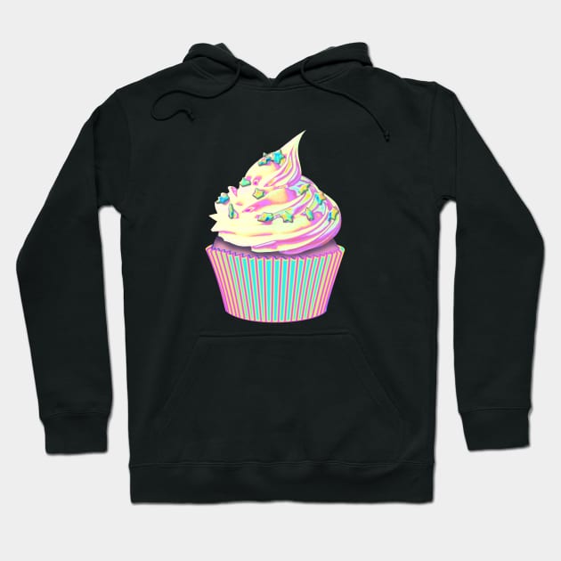 Pink Holographic Cupcake Hoodie by dinaaaaaah